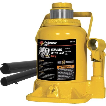 Performance Tool 20 Ton Shorty Hydraulic Bottle Jack W1644